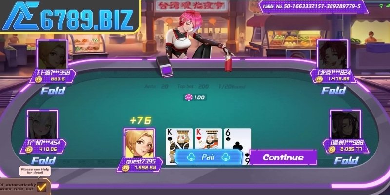 Các tụ bài trong Win Three Cards AE6789